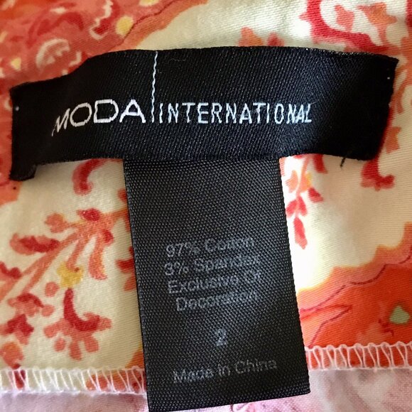 Moda International Size 2 Retro Paisley Print Strapless Tie Back - Picture 5 of 10